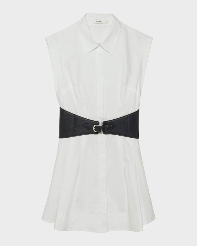 Adler Sleeveless Belted Mini Shirtdress